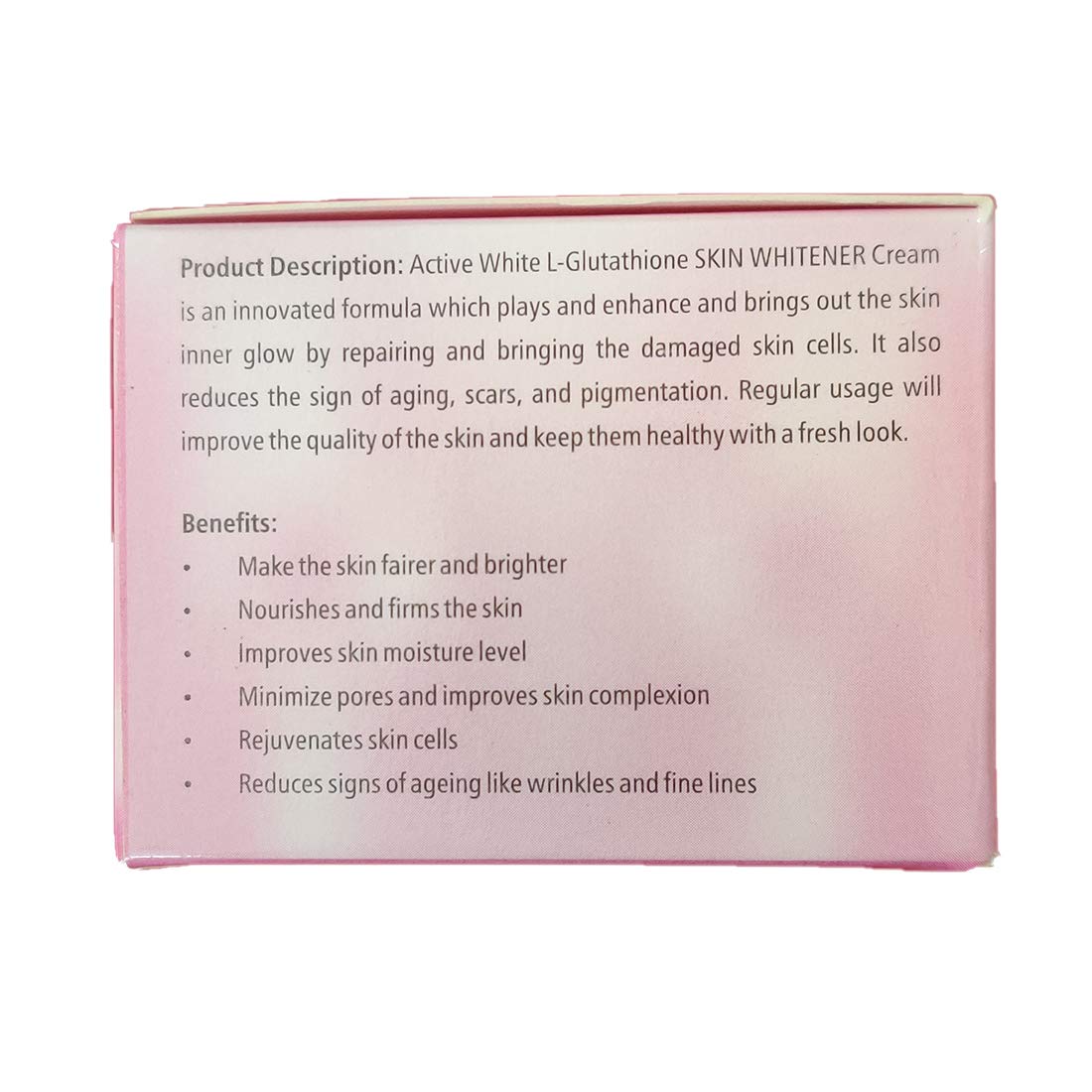 Active White L Glutathione Skin Whitener Cream - 30gm