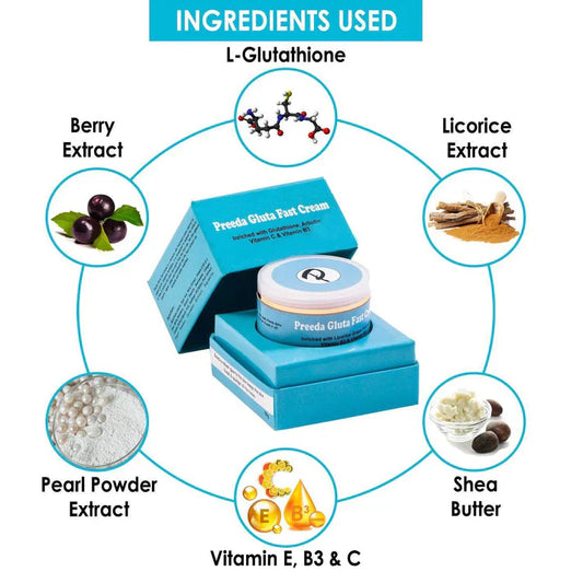 Original Preeda Gluta Fast Skin Whitening Cream 3x Combo