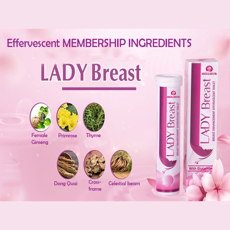 Breast Lady Effervescent Tablets for Breast Enhancement - 20 Tabs