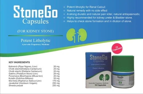 Stonego Kidney Stone Removal Capsules - 18 Caps